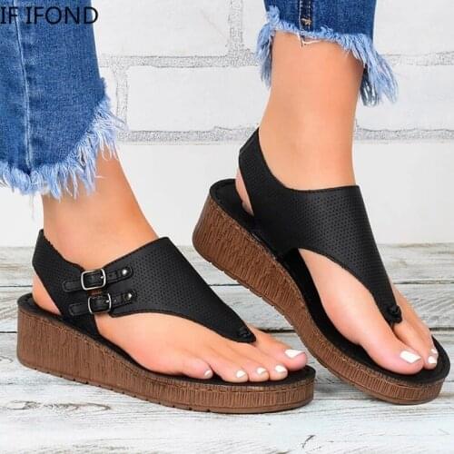 IF IFOND Womens Sandals 2021 New Ladies Heels Sandals Platform Wedges Shoes for Women Summer Casual Flip Flops Plus Size 43