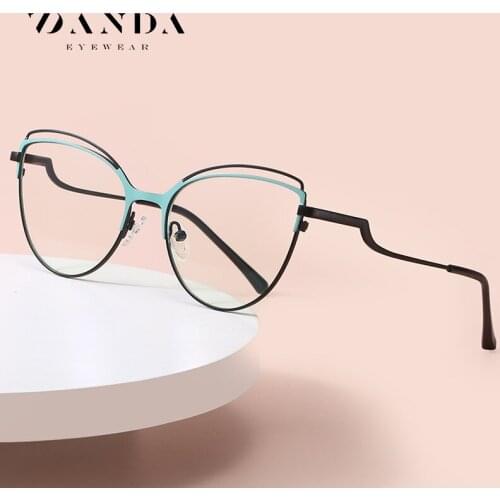 High-quality Glasses for Woman Sexy Cat Eye Bend Metal Frame Eyeglasses Optical Eyewear Blue Light Blocking Gafas De Sol Oculos
