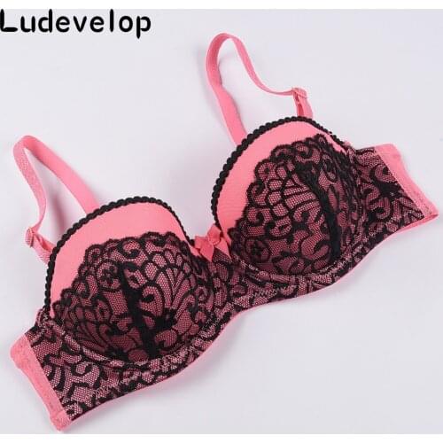 Ludevelop Sexy Push Up Lace Bras For Women Demi Bra Blue Black White Pink Bralette 34 36 38 40 B C Half Cup Brassiere