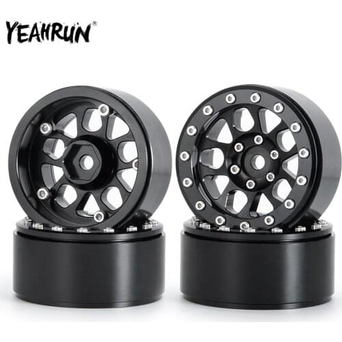 YEAHRUN 1/2/4 Pcs Metal Alloy 1.9inch Beadlock Wheel Rim For 1/10 Axial SCX10 D90 D110 Tamiya CC01 RC Rock Crawler Car Parts