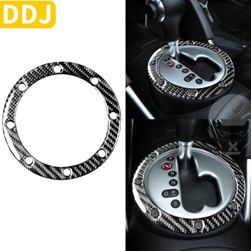 1PC Car Gear Shift Frame Ring For Audi TT MK1 8N 2001-2006 Gearbox Edge Trim Carbon Fiber Sticker Auto Interior Accessories