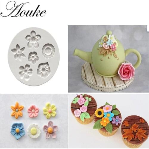 1PC Many Flowers Shape Silicone mold fondant cake decoration baking mold K092