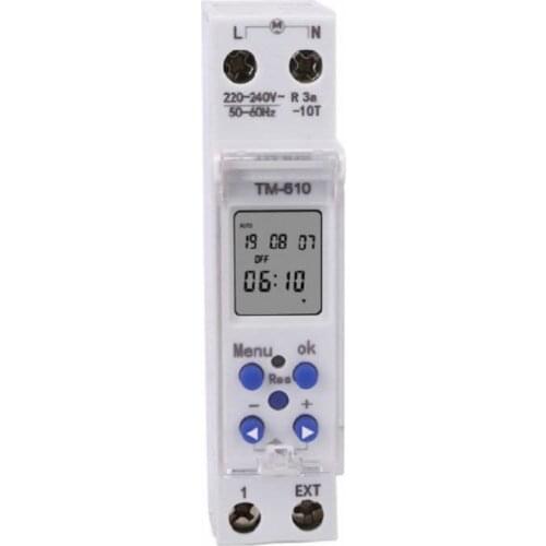 1pc TM610 220V/110V Timer Switch Single Module DIN Rail 7 Days 24 Hrs Programmable