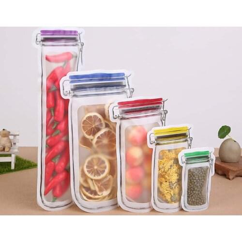 20pcs Jar Zipper Bags Reusable Snack Saver Bag Nuts Candy Cookies Bag Sandwich Fridge Freezing f Food Storage Bag Food Leakproo
