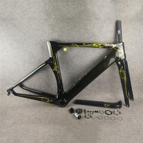 2021 New Color T1000 UD Road Bike Carbon Frame Concept Road Frames Bicycle Frameset C64 C60 With Black Gold Color