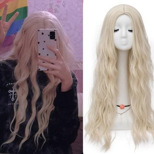 28 Inch Long Curly Synthetic Wigs Heat Friendly Womens Pink Blonde Purple Cosplay Wig 27 Colors Natural Hair Daily Party Use