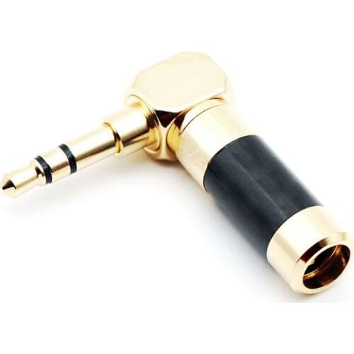 3.5mm Jack 3 Pole Plug Right Angle Earphone Plug Audio Jack DIY HiFi Headphone 90Degree Adapter Gold Plated Solder For 6mm Cable