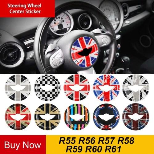 Union Jack 3D Steering Wheel Center Sticker Decals for BMW MINI Cooper JCW R55 R56 R57 R58 R59 R60 R61 Countryman Car Styling