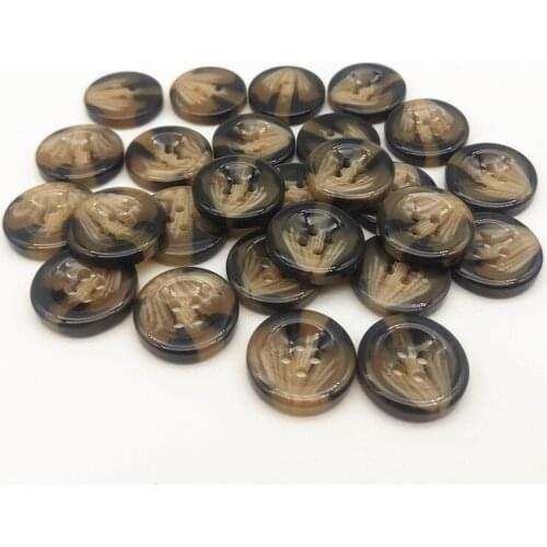 50pcs 22mm Brown 4 Holes Resin Buttons Windcheater Overcoat Suit Button Sewing Garment Accessories Scrapbooking