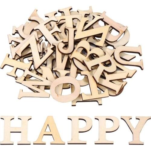 52Pcs Wooden English Lowercase Capital Letter Plates Arts Crafts DIY Decoration Toddler Early Education Cognition Toy Gift