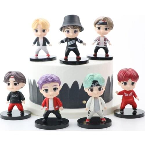 7pcs/set Bangtan Boys Model Toys PVC Figures KPOP Star TOP Group Figures Bangtan Boys Action Figures Collectible Model Toys