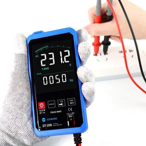 3.2 Inch Automatic Digital Multimeter Tester with Test Leads Touching Screen Multimeter Capacitance Meter 6000 Counts
