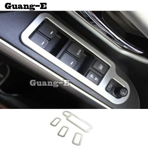 Car ABS Chrome Door Window Glass Panel Armrest Lift Switch Button Trim Frame For Suzuki S-cross scross SX4 2014 2015 2016 2017