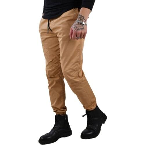 DeepSEA Male Waist Trotting Elasticized Narrow Cut Gabardine Cargo Pants Slim Fit Jogger Cotton Lycra High Quality Four Seasons 2100013