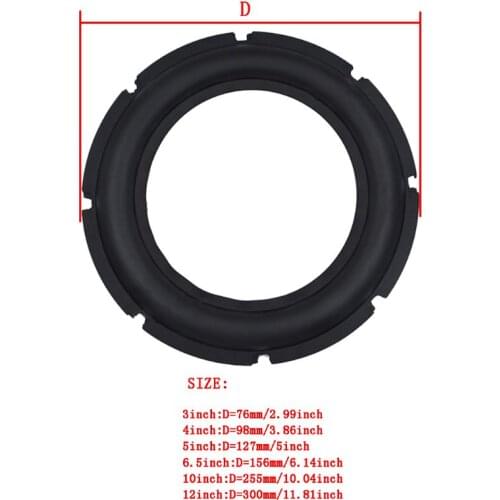 Speaker Surround Repair Foam Woofer Edge Elastic Rubber Ring 3/4/5/6.5/10/12Inch
