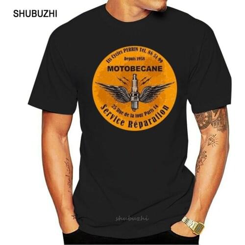 Motobecane T Shirt Vintage Motorcycle Service Logo French Scooter Bike New shubuzhi Mens Top Quality Casual Printed Shirts
