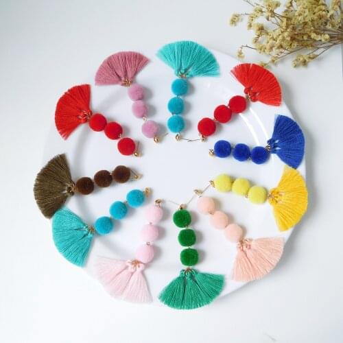HC Wholesale Tassel Earrings Fashion String Fluffy Geometric Earrings for Women Handmade Vintage Jewelry Party Gifts серьги F