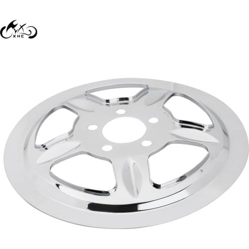 Motor Chrome Rear Outer Belt Drive Sprocket Pulley Cover For Harley Sportster 883 1200 XL883N 48 Super Low XL883L Custom XL1200C