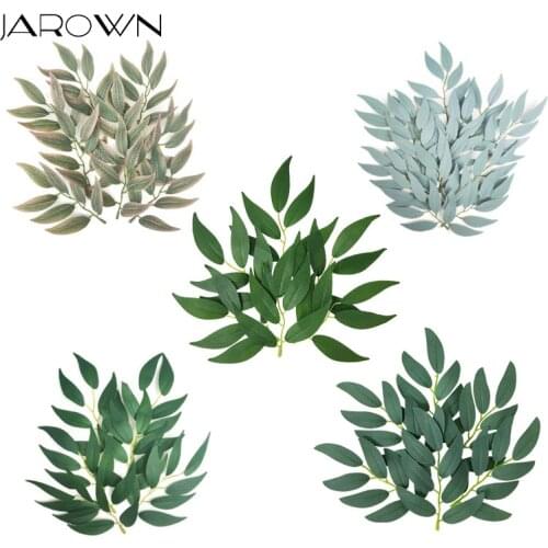 JAROWN 50pcs Artificial Leaves Willows Fake Flower Leaf Wedding Scene Layout DIY Home Decoration Plants Wall Materials Floral