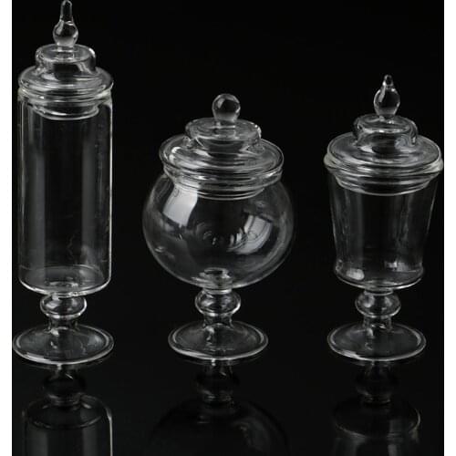 Dollhouse Miniature Glass Candy Jar Simulation Candy Bottle Model Toy 1/12 Scale Pretend Toy For Home Kitchen Decor new