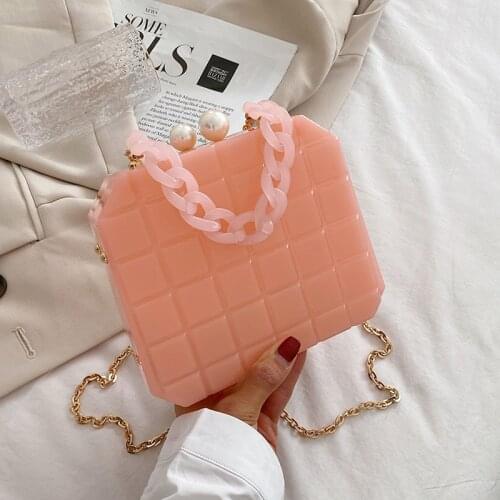 Mini Transparent Womens Small Handbag Elegant Acrylic Hander Jelly Bag Chain Shoulder Summer Beach Bag Crossbody Z117