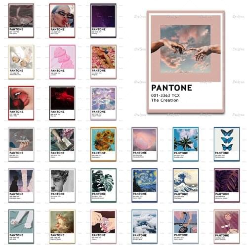 Fashion Pantone Vintage Poster,Anime Pink Print,Cherry,Anime Lollypop,Pantone David,Home Decor Canvas Wall Art Prints UniqueGift