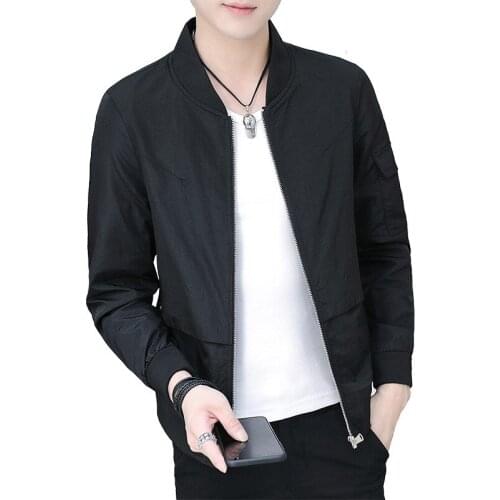 Bormandick Spring Autumn Casual Solid Slim Bomber Jacket Men Overcoat Baseball Jackets mens jackets and coats 1811-52&57