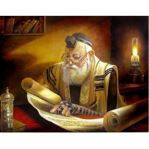 Rabbi Reading Needlework 5D Diy Diamond Painting Cross Stitch Square/round Emboridery Home Decor Full Drill Picture By Numbers
