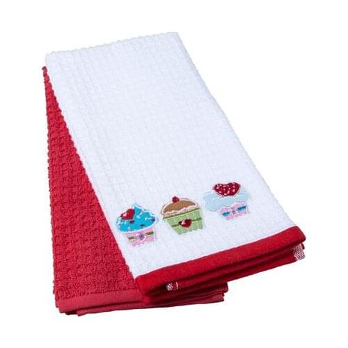 Taç Cup Cake Kitchen Towel Set of 2 100% Cotton