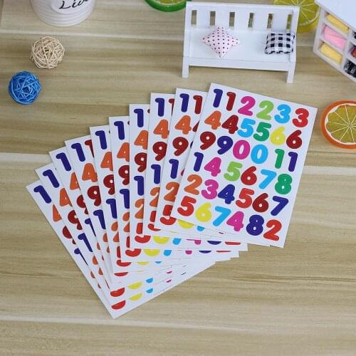 10 Sheets A Pack Number Stickers Labels for Scrapbooking Decoration Diary Planner Photo Albums Exercise Books Digits Stickers