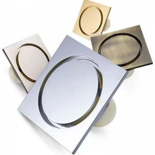 Floor Drain Brass Rose Gold Square 10x10cm Bathroom Shower Waste Grates Strainer Toilet Balcony Water Anti odor Drains WY817