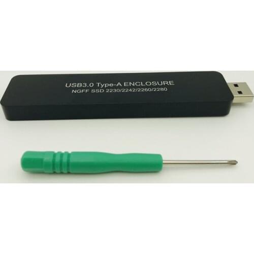 NGFF M.2 to USB3.0 Type-A SSD Disk SSD Case External Enclosure Storage Case Converter Adapter Support 2230 2242 2260 2280 SSD M2