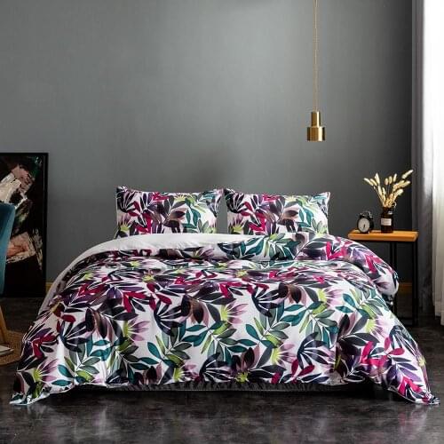 New 2/3PCS Reactive Printting duvet cover set Plant printing Bed linen bed set comforter bedding set Quilt Cover Pillow cases