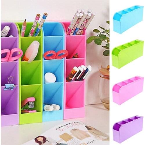 2019 New 4 Compartment Desktop Storage Box Organizer Plastic Cosmetic Makeup Desk Holder