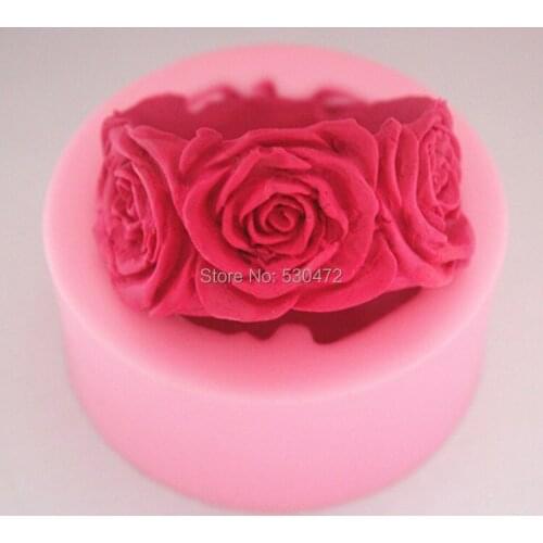 Wholesale/retail,free shipping,1 pcs rose shape Silicone Cake Mold handemade soap mould FM