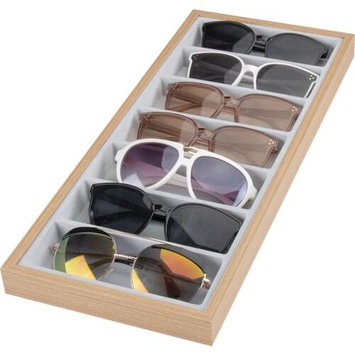 7 Grid Sunglasses Storage Box Organizer Glasses Display Case Stand Holder
