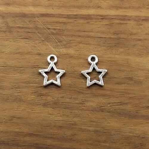 20pcs Charms star pentagram 12*9.5mm Tibetan Silver Plated Pendants Antique Jewelry Making DIY Handmade Craft