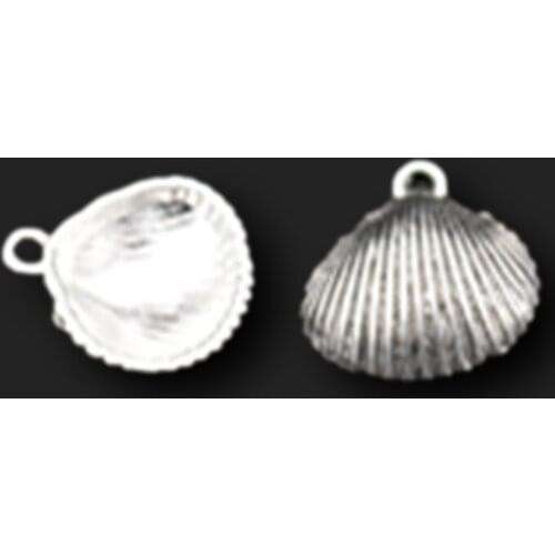 WKOUD 15pcs Silver Plated Mussel Alloy Pendant For Earrings Bracelets DIY Popular Jewelry Handmade A692