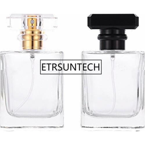 50ml Transparent Flat Square High-grade Perfume Bottle Glass Empty Bottle Spray Bottle Cosmetic Bottle F1609