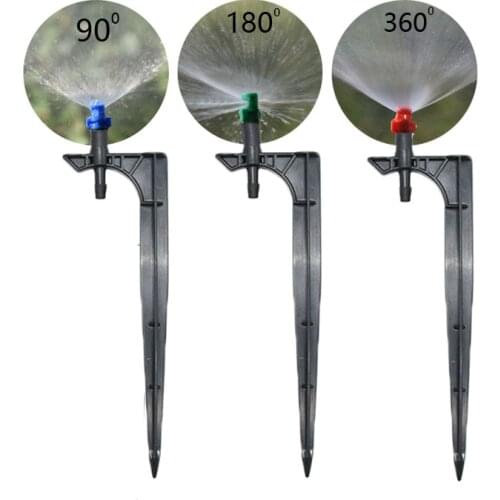 90/180/360 Degrees Irrigation Refraction water mist sprinkler nozzle with 15cm support connection fog nozzle Sprayer 10pcs