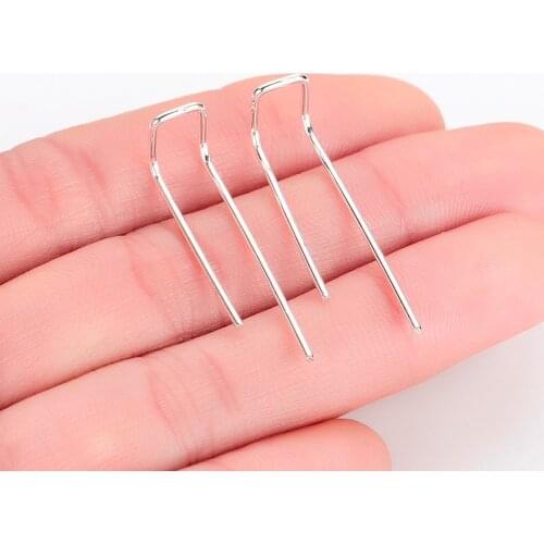 Chandler Personality Two Hole Asymmetrical Length Double Piercing Oorbellen Pendientes Earrings Iregular Geometry Wire Earring