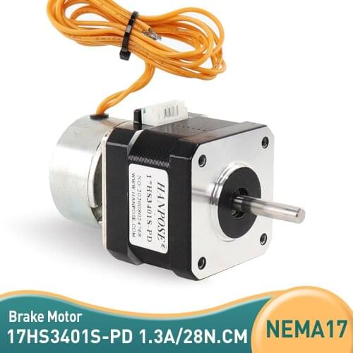 5pcs stepper motor 1.3A 28N.CM 17HS3401S-PD length 34mm power off brake 42 stepper motor for 3D printer power off holding brake