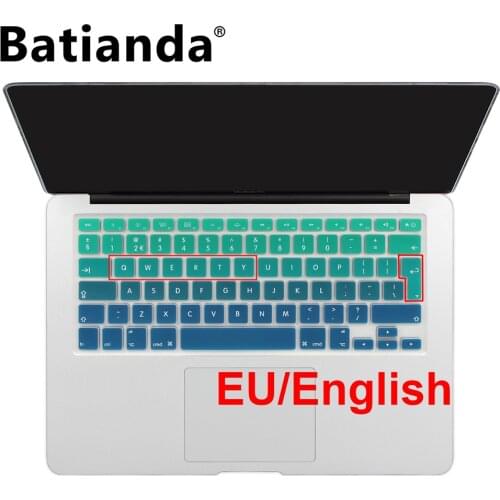 EU UK Enter English layout Gradient Colors Silicone Keyboard Skin Cover for Macbook Air Pro Retina 13 15 17