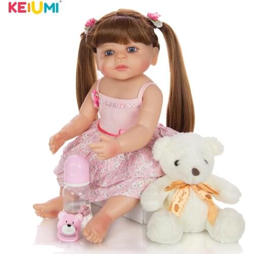55 cm Silicone Full Body Reborn Doll For Wholesale Lifelike Doll Baby Toy Gift Waterproof Kid Birthday Present Early Education