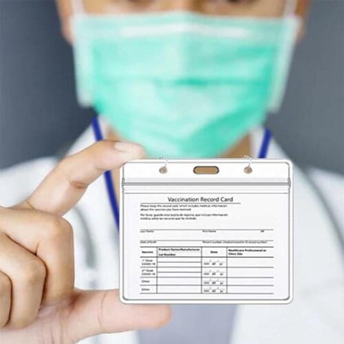 Student ID Work Permit Brand Prevention Certificate Horizontal Version Blue Halter Rope Transparent Card Holder