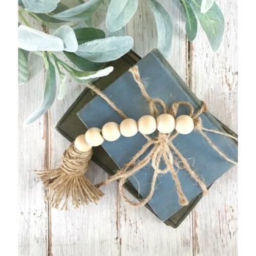 Tassle Farmhouse Beads Natural Wood Bead Garland Kids Baby Nursery Room Decor
