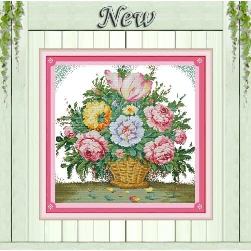 Gorgeous blossom flower diy painting counted printed on canvas DMC 14CT 11CT chinese Cross Stitch Needlework Set Embroidery kits