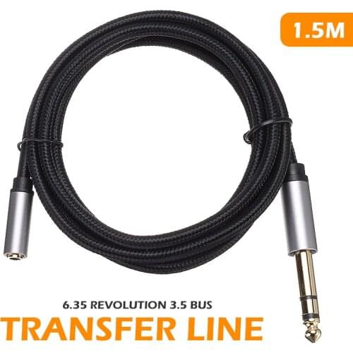 1.5 Meters 6.35mm Male to 3.5mm Female Audio Converter Cable Durable Stereo Adapter Converter Cable For Smartphones Tablets