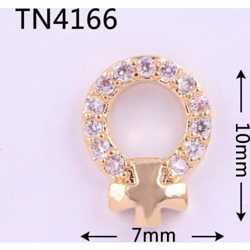 10pcs/lot TN4166 Hollow Round Alloy Zircon Nail Art Crystals Rhinestones jewelry supplies nails accessories decorations charms