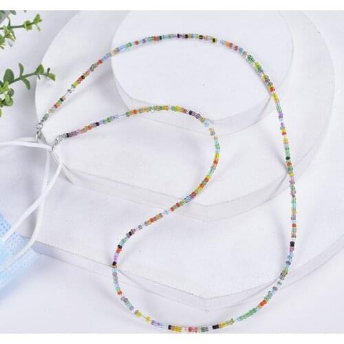 10 PCS Lot Multiple Styles Rainbow Silicone Bead Anti-lost Lanyard Glasses Lanyard Strap Diy Handmade Unisex Long Chain Necklace